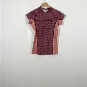 Patagonia Mico Swell Rashguard Women's S Patterned Short Sleeve Surf Swim Top